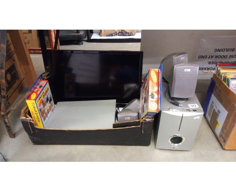 A Seiki TV (no controls &amp; needs to be wall mounted) A Pacific DVD player (no control) &amp; a Sync speaker system - 1 spe