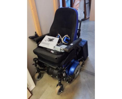 A Hula quickie electric wheelchair, COLLECT ONLYMissing the rubber button on the on/off switch but can turn on with a pen/scr