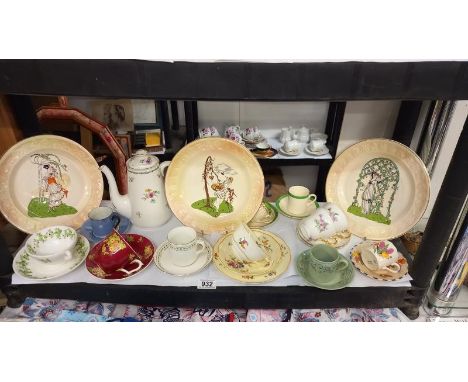 3 Royal Worcester, Spode Palissy plates &amp; various cups &amp; saucers