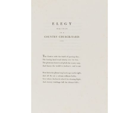 Bodoni.- Gray (Thomas) Poems, [one of 100 large paper copies], light foxing at beginning and end, bookplate, contemporary tan