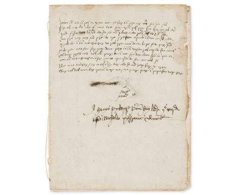 16 century secret prayer, manuscript in Latin, in the form of a cryptograph, manuscript in Latin, together with various inscr