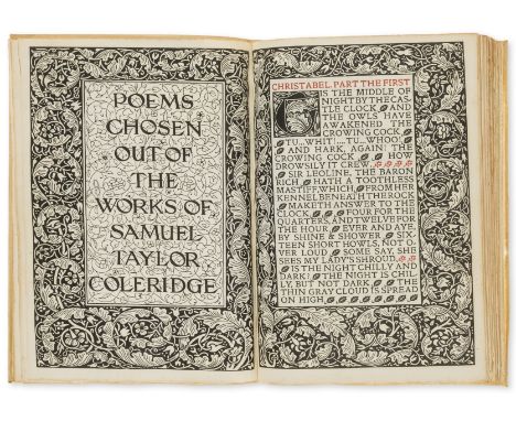 Kelmscott Press.- Coleridge (Samuel Taylor) Poems chosen out of the Works..., edited by F.S.Ellis, one of 300 copies on Flowe