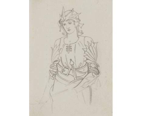 Burnes-Jones (Sir Edward, first baronet, painter, 1833-98) Original sketches, collection of 14 drawings, in  ink, pencil and 