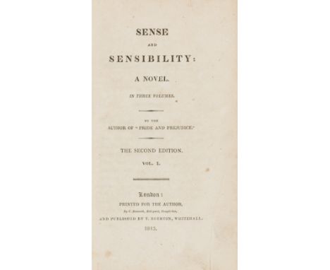 Austen (Jane) Sense and Sensibility: A Novel...By the Author of "Pride and Prejudice", 3 vol., second edition, half-titles, v