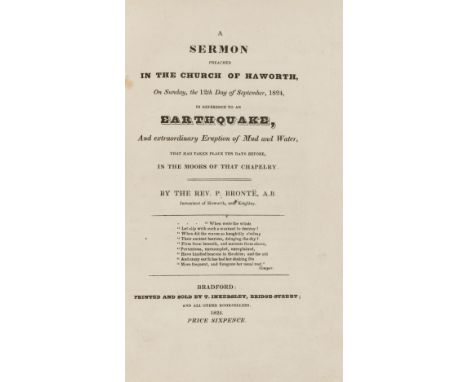 Brontë (Rev. Patrick) A Sermon Preached in the Church of Haworth, On Sunday, the 12th Day of September, 1824, in Reference to