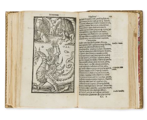 Macaronic poetry.- Folengo (Teofilo) Opus Merlini Cocaii, Toscolano, collation: A-Z AA-MM8, Roman type, 54 full-page woodcuts