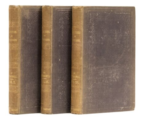 [Brontë (Charlotte)], "Currer Bell". Jane Eyre: an Autobiography, 3 vol., third edition, half-titles, vol.1 with 2pp. adverti