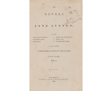 Austen (Jane) The Novels, 2 vol. in 1, first American collected edition, [one of 1500 copies], printed in double column, a li