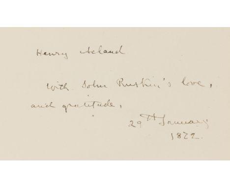 Ruskin (John) Letters on Art and Literature, [one of 33 copies on paper], 1894; Letters...to Ernest Chesneau, [one of 33 copi