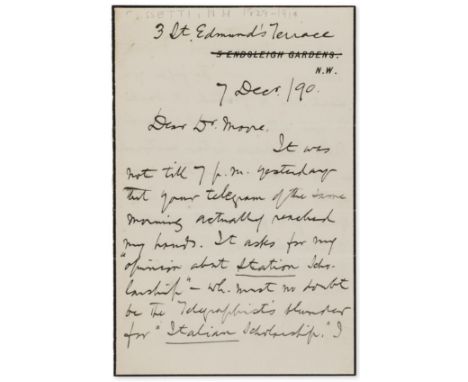 Pre-Raphaelite & 19th century Artists letters, including: W.M. Rossetti, Seymour Lucas, William Holman Hunt, Sir Edward Poynt