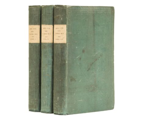 [Brontë (Charlotte)], "Currer Bell". Jane Eyre: an Autobiography, 3 vol., third edition, half-titles, vol.1 with 2pp. adverti