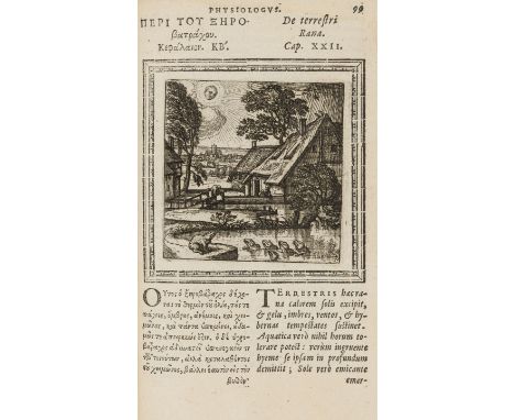 Plantin Emblemata.- Epiphanius (Saint, Bishop of Constantia) Ad physiologum. Eisudem in die festo Palmarum sermo, collation: 
