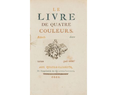 Colour-Printing.- [Caraccioli (Louis Antoine de)] Le Livre de Quatre Couleurs, only edition, printed in yellow, blue, brown a