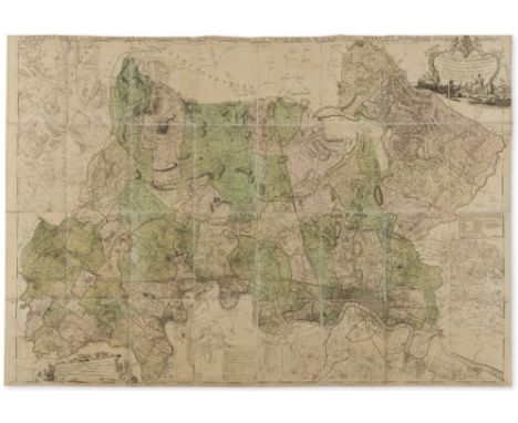 Middlesex.- Rocque (John) A Topographical Map of the County of Middlesex, titled also in French, showing from Richmond Park t