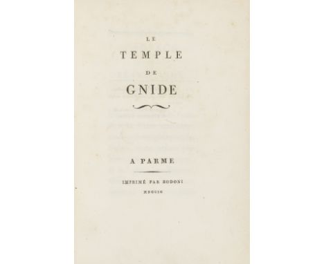 Bodoni.- [Montesquieu (Charles Secondat, Baron de)] Le Temple de Gnide, light foxing, book-label of John Waynflete Carter, co