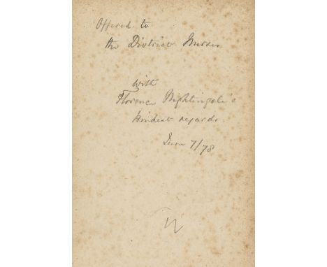 Nightingale (Florence, reformer of Army Medical Services and of nursing organization, 1820-1910).- Verney (Captain E.H.) The 