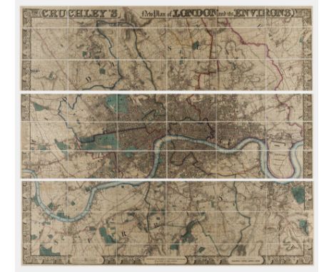 London.- Cruchley (George Frederick) Cruchley's New Plan of London and its Environs Extending Six Miles Round St. Paul's, imp