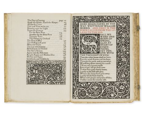 Kelmscott Press.- Morris (William) Poems by the Way, one of 300 copies on Flower paper, printed in red and black in Golden ty