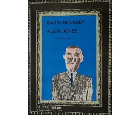 After David Hockney (British 1937-): 'David Hockney &amp; Allen Jones', exhibition poster with facsimile signature 71cm x 52c