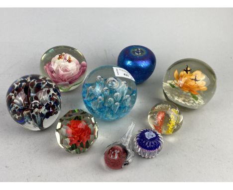CAITHNESS 'GLASS MOONFLOWER' PAPERWEIGHT, along with various other glass paperweights