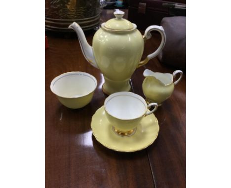 TUSCAN YELLOW AND GILT PART TEA SERVICE, along with various Susie Cooper cups and saucers and other tea ware
