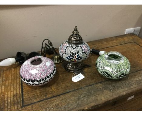 THREE COMPOSITE CEILING LIGHT FITTINGS