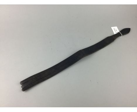 VINTAGE LEATHER THREE TAIL TAWSE, 61cm long