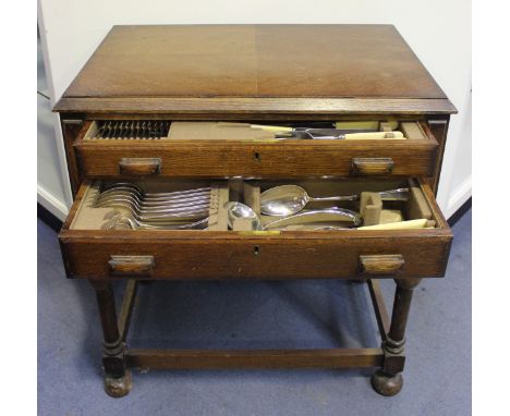 An Art Deco A.E. Poston &amp; Co Ltd Lonsdale part canteen of plated cutlery, the knives with ivory effect handles, comprisin