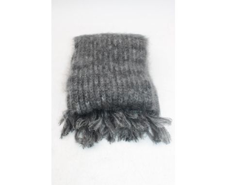 Corg Mohair-Blend Hood Scarf Mohair, Grey Mix
