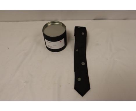 Title of Work Men's Limited Edition Hand Made Embroidered Circle Neck Tie, Black