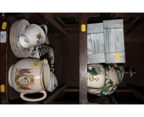A Paragon 'Pastorale' pattern part tea service, and Edward VIII commemorative jug, Wedgwood dressing table wares and Masons c