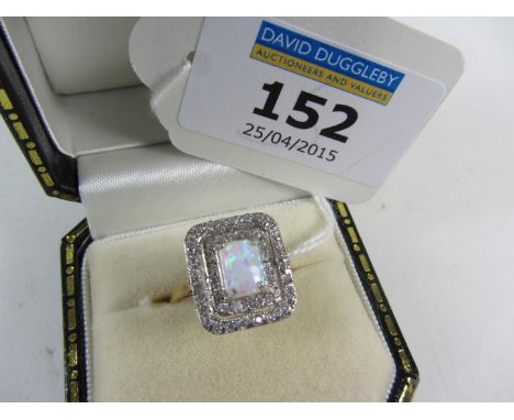 Opal dress ring stamped 925