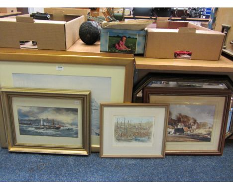 'Lifeboat to the rescue' colour print after Robert Sheader, 'Fishing Boats Scarborough' by P Stenning limited edition colour 