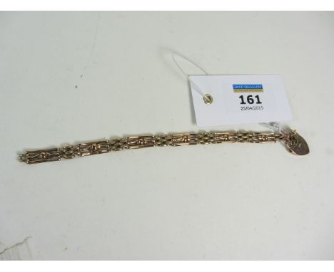 Three bar fancy gate rose bracelet stamped 9c