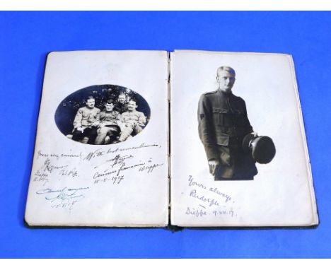 A W.W.1 period Sketch and Scrap Book, belonging to F. H. Hunt, Army Service Corps, including watercolour drawings, cartoons, 
