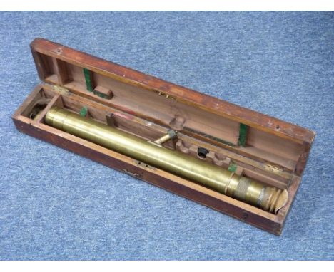 A 1914 "Gunsighting" by W. Ottway & Co. Ltd, Ealing, No.2796, brass barrel with lens cover and rubber eye-piece, approximatel