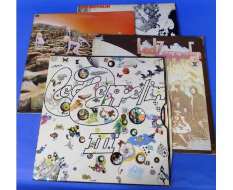 Records; Led Zeppelin II, 33rpm vinyl LP, Atlantic Records, 1969 together with three other Led Zepplin Vinyl LP's (4)