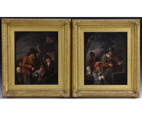 Dutch School (early 19th century)A pair, After Adriaen van Ostade, The Itinerate Musiciansoil on canvases, 39.5cm x 32cm 