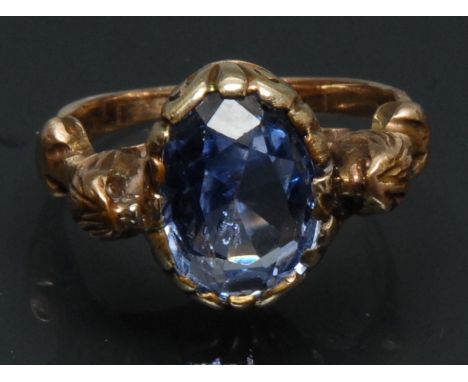 A certified Sri Lanka (Ceylon) sapphire solitaire ring, cushion cut pale blue sapphire, measuring 11.55mm x 8.31mm x 5.41mm, 