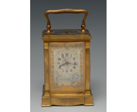 A 19th century repeater carriage clock, the dial with Arabic numerals, inscribed  M. ge Breitschmid, Lucerna, decorated with 