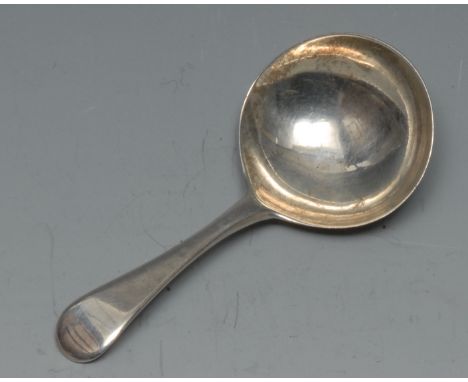 A George III silver Old English pattern caddy spoon, 8.5cm long, Peter, Ann & William Bateman, London 1804