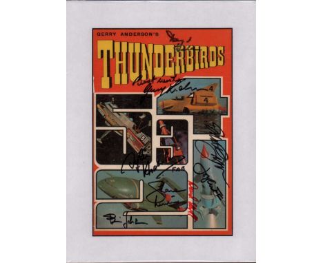 Thunderbirds Cast signed magazine. 8x12 vintage magazine Thunderbirds magazine signed on the front by creator Gerry Anderson,