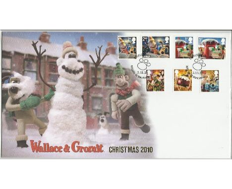 Wallace and Gromit Christmas first day cover. 2nd November 2010 Buckingham Covers Wallace and Gromit Christmas first day cove