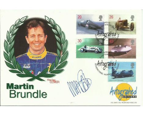 Martin Brundle signed cover. 1998 Autographed Editions first day cover dedicated to and signed by motor racing driver Martin 