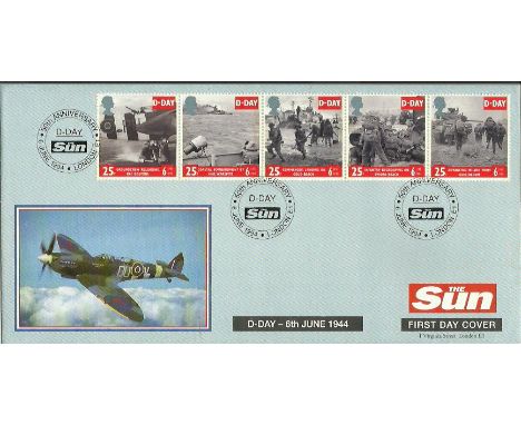 50th Anniversary of D-Day cover. The Sun offical first day cover commemorating the 50th Anniversary of D-Day. Set of five D-D