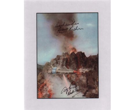 Gerry and Sylvia Anderson signed print. Excellent colour 7x10 inch print from Thunderbirds signed by creator Gerry Anderson a