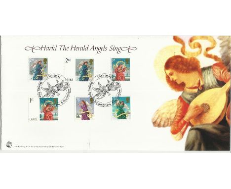 Christmas First day cover. 6th Nov 2007 Bradbury Hark The Herald Angels Sing first day cover with the six Christmas stamps an