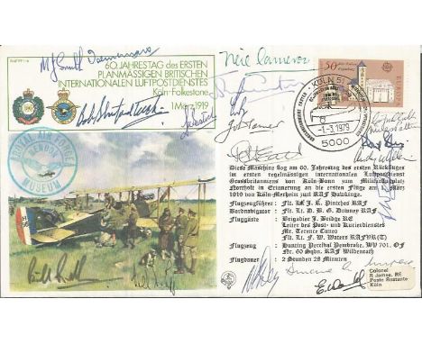WW2 aces multisigned First Flight cover FF 1 special with nineteen signatures of RAF Charity organisers inc. Robert Stanford-