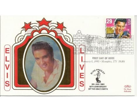 Elvis first day cover. Benham January 8th 1993 Elvis Presley 58th Anniversary of the King's Birth cover.  Good condition. All