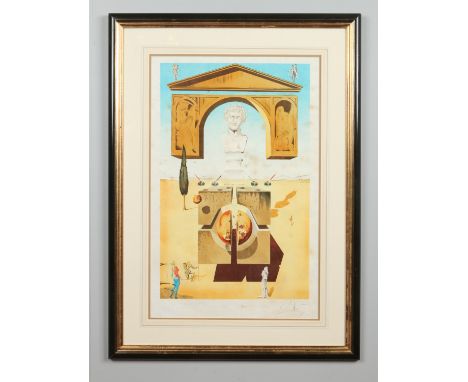 Salvador Dali (1904-1989), framed limited edition lithograph signed in pencil, with blind stamp and thumb print verso. Titled